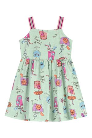 Vestido Infantil Menina Estampa Fresh Elian Verde