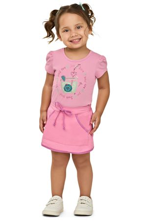 Blusa Infantil Menina Estampa Fresh Elian Rosa Claro