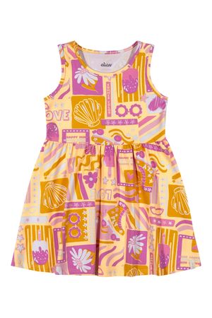Vestido Regata Infantil Menina Delicado Elian Amarelo