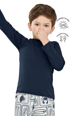 Blusa de Praia Infantil Unissex Proteção UV Elian Azul