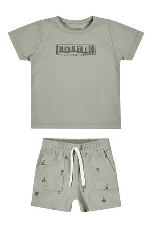 Conjunto Bebê Menino Náutico Malha Tricô Colorittá Verde