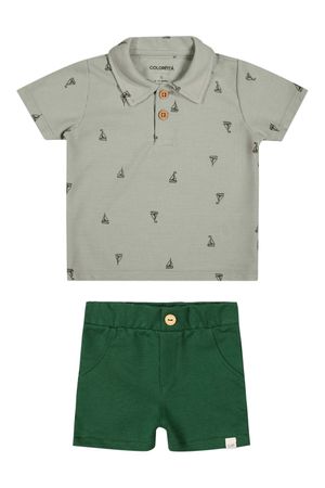 Conjunto Bebê Menino Polo Náutico Colorittá Verde