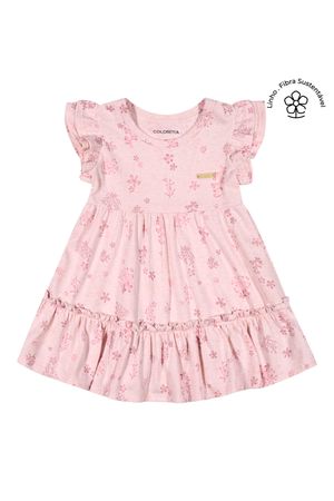 Vestido Bebê Menina Corais Curto Colorittá Rosa