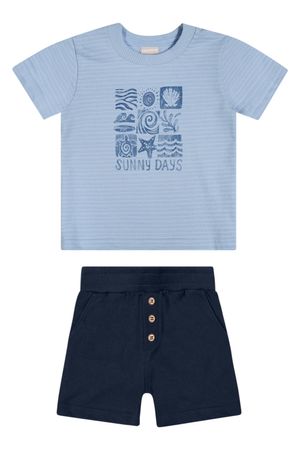 Conjunto Infantil Menino Sunny Textura Colorittá Azul