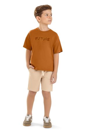 Conjunto Infantil Menino Bordado Future Colorittá Marrom
