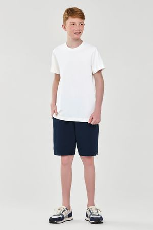 Bermuda Juvenil Menino Moletom Básica Beats Azul