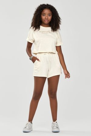 Conjunto Juvenil Menina Malha Linho Beats Bege