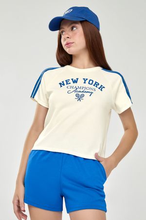 Conjunto Curto Juvenil Menina Esportivo Beats Bege