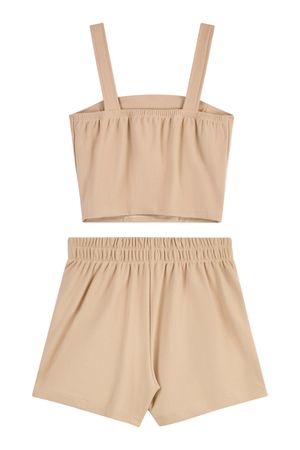 Conjunto Juvenil Menina Moletom Sarjado Beats Bege