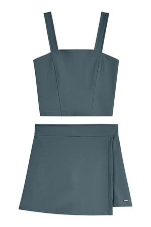 Conjunto Juvenil Menina Moletom Sarjado Beats Azul