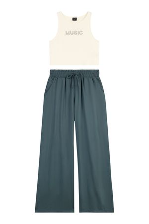 Conjunto Juvenil Menina Music Strass Beats Bege