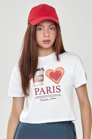 Blusa Juvenil Menina Paris Beats Branco