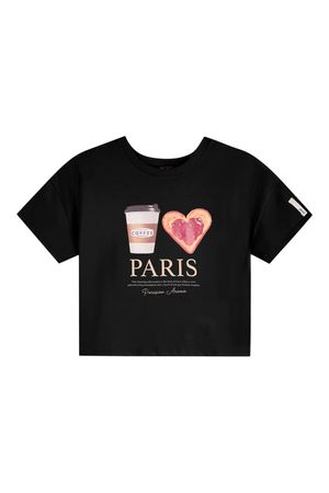 Blusa Juvenil Menina Paris Beats Preto