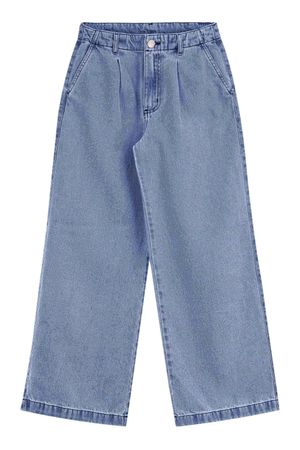 Calça Wide Leg Juvenil Menina Jeans Beats Azul