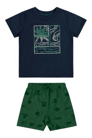Conjunto Bebê Menino Tropical Leve Elian Azul