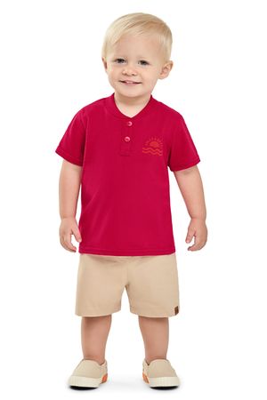 Conjunto Bebê Menino Sol Elian Vermelho