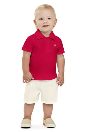Conjunto Bebê Menino Polo Tartaruga Elian Vermelho