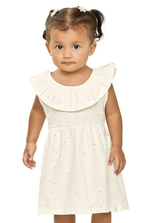 Vestido Bebê Menina Floral Devorê Elian Bege