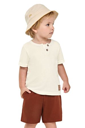 Conjunto Curto Infantil Menino Casual Elian Bege