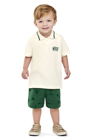 Conjunto Infantil Menino Polo Sol Elian Bege