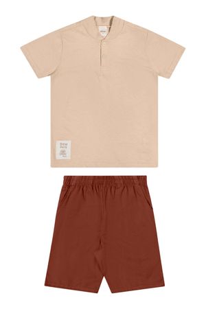 Conjunto Infantil Menino Gola Banana Elian Marrom