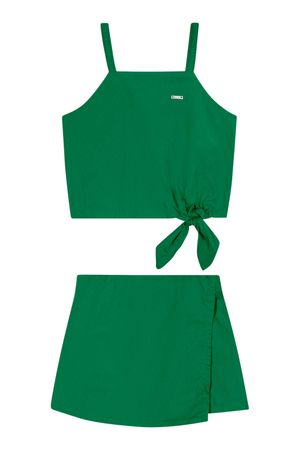 Conjunto Infantil Menina Com Amarração Elian Verde