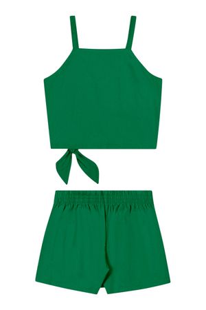 Conjunto Infantil Menina Com Amarração Elian Verde