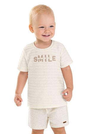 Conjunto Bebê Menino Listras Smile Colorittá Bege
