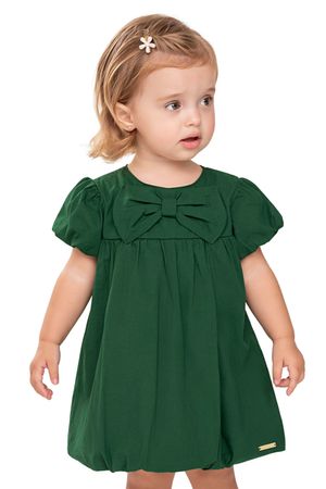 Vestido Bebê Menina Balonê Laço Colorittá Verde