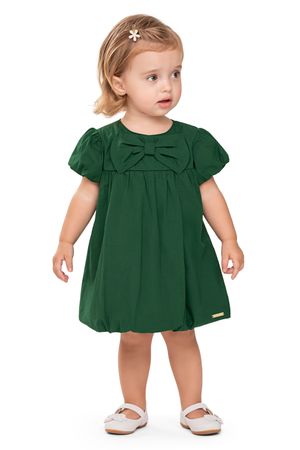 Vestido Bebê Menina Balonê Laço Colorittá Verde