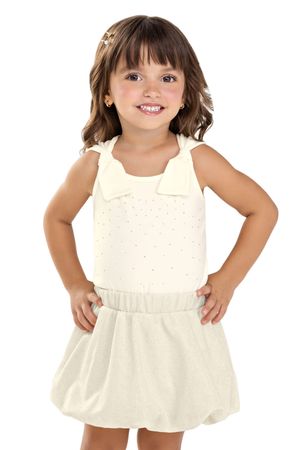 Conjunto Infantil Menina Balonê Brilho Colorittá Bege