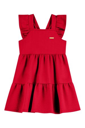 Vestido Infantil Menina Texturizado Laço Colorittá Vermelho