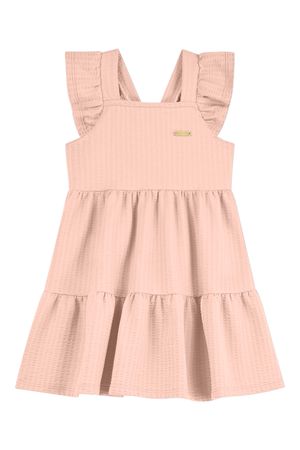 Vestido Infantil Menina Texturizado Laço Colorittá Rosa