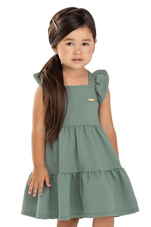 Vestido Infantil Menina Texturizado Laço Colorittá Verde