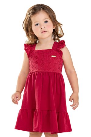 Vestido Midi Infantil Menina Laise Colorittá Vermelho