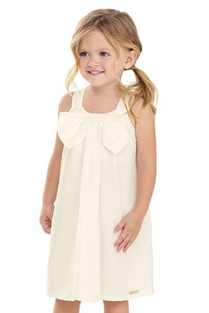 Vestido Infantil Menina Maxi Laço Colorittá Bege