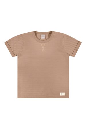 Camiseta Infantil Menino Bordado X Colorittá Marrom