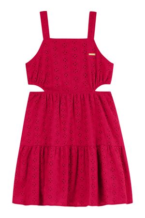 Vestido Infantil Menina Bordado Vazado Colorittá Vermelho