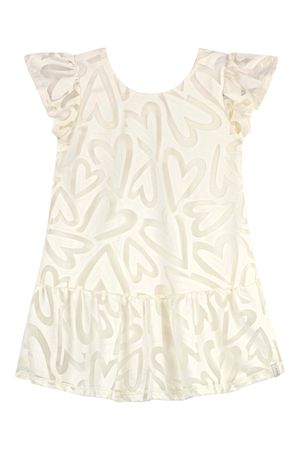 Vestido Infantil Menina Tule Corações Elian Bege