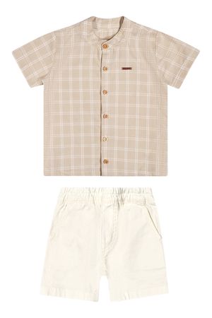 Conjunto Infantil Menino Camisa Xadrez Colorittá Marrom