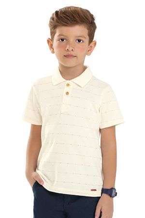 Camisa Polo Infantil Menino Listras Colorittá Bege