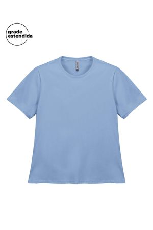 Blusa Feminina Manga Curta Marialícia Azul