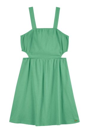 Vestido Juvenil Menina Malha Linho Beats Verde