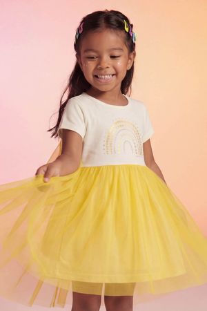 Vestido Infantil Menina Fantasia Com Asas Elian Bege