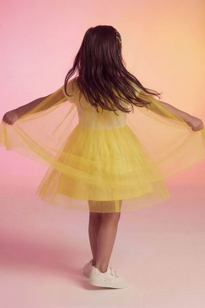 Vestido Infantil Menina Fantasia Com Asas Elian Bege