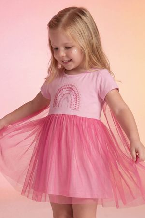Vestido Infantil Menina Fantasia Com Asas Elian Rosa