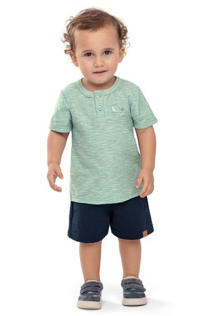 Conjunto Bebê Menino Malha Flamê Baleia Elian Verde