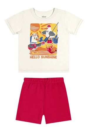 Conjunto Bebê Menino Estampa Bichinhos Elian Bege