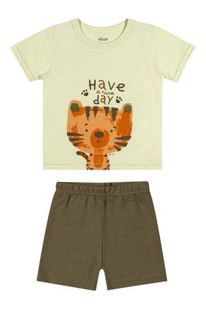 Conjunto Bebê Menino Estampa Bichinhos Elian Verde