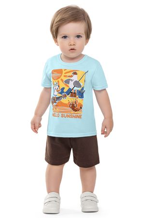 Conjunto Bebê Menino Estampa Bichinhos Elian Azul